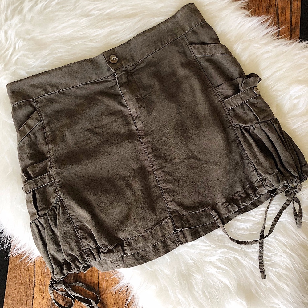 LaRok Army Green Cargo Mini Skirt